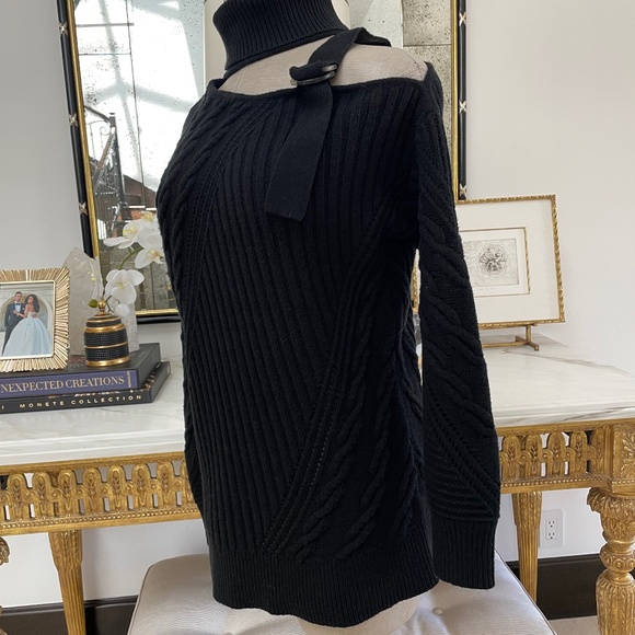 Jonathan Simkhai Turtle Neck Asymmetric Sweater Black size XS - Picture 5 of 9